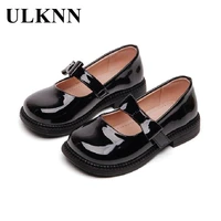 ulknn childrens black school leather shoes kids flats patent leather shoes girl waterproof anti slippery simple single shoe