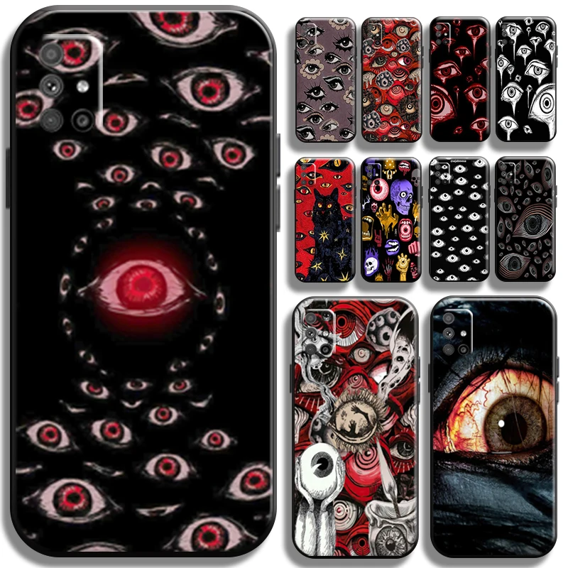 

Terror Evil Eyes For Samsung Galaxy M51 Phone Case Full Protection Shell Back TPU Coque Black Cases Funda Shockproof