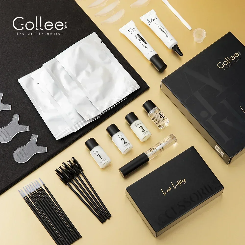 Gollee Lash Lift Kit 4 в 1, набор для ламинирования бровей, профессиональный набор для завивки ресниц для дома, долговечный натуральный коричневый цвет (art.: 3920d1bacaa26) - 3920d1bacaa26