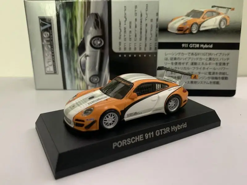 KYOSHO 1:64 Porsche 911 GT3R Hybrid Collection diecast alloy trolley model ornaments gift toys