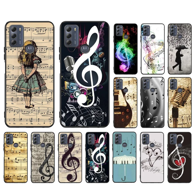

Musical Notes Violin Classical Music Phone Case for Motorola Moto G9 Plus G7 G8 Play G7 Power G100 G20 G60 One Action Macro