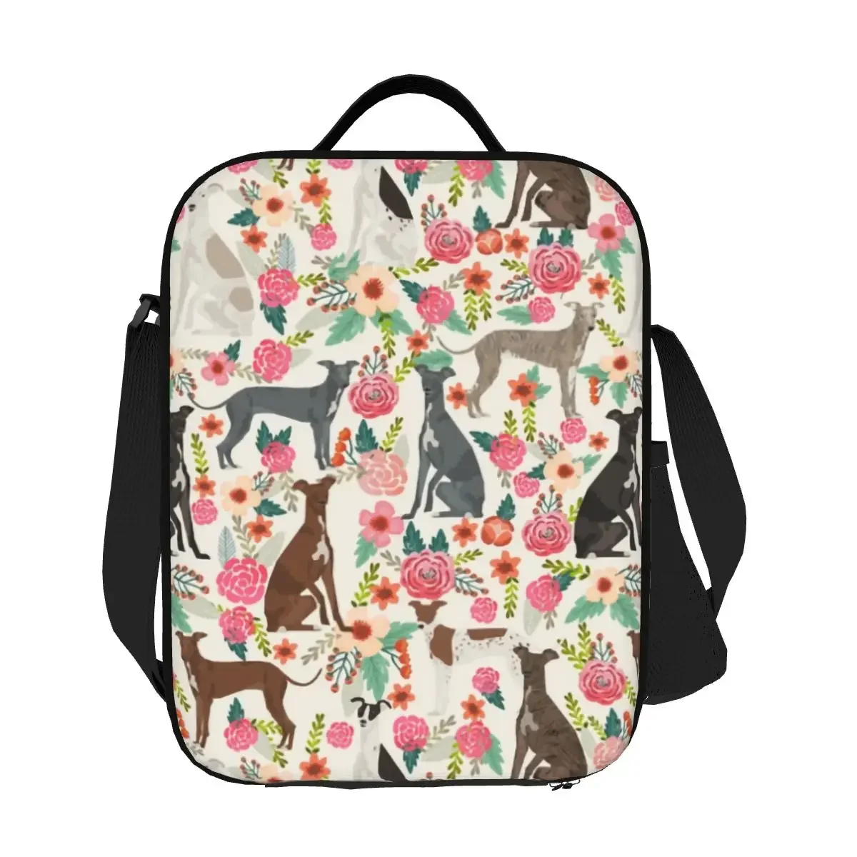 Итальянские Цветочные Изолированные сумки для ланча Greyhound женщин переносной