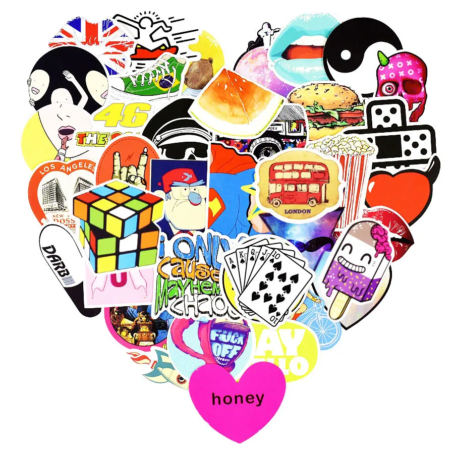 

200pcs Posters Scrapbook Cartoon Stickers for Kids DIY Laptop Skateboard Suitcase Guitar Fridge Luggage Car Waterproof Sticker