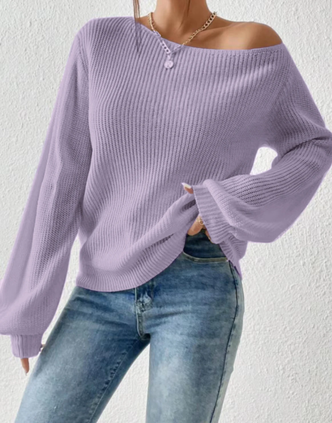 Женский свободный свитер из полиэстера