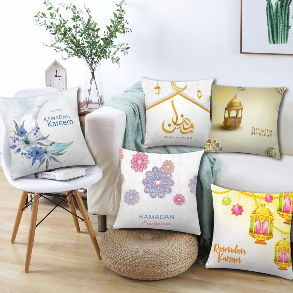 

Modern Pillow Cover Square Comfortable Cushion Cover Moon Printed Couch Pillow Case