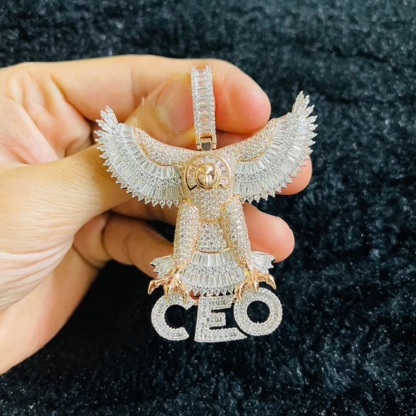 Мужское ожерелье с подвеской в виде орла из фианита ювелирное изделие фианитами