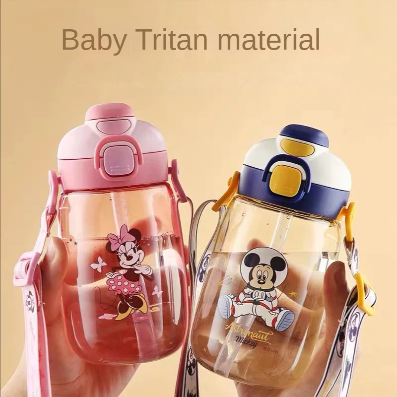 

Kids Disney Mickey Minnie Mouse Cute Water Bottle Cartoon Marvel Spiderman Straw/Straight Drink Dual-use Cup Princess Sippy Cup
