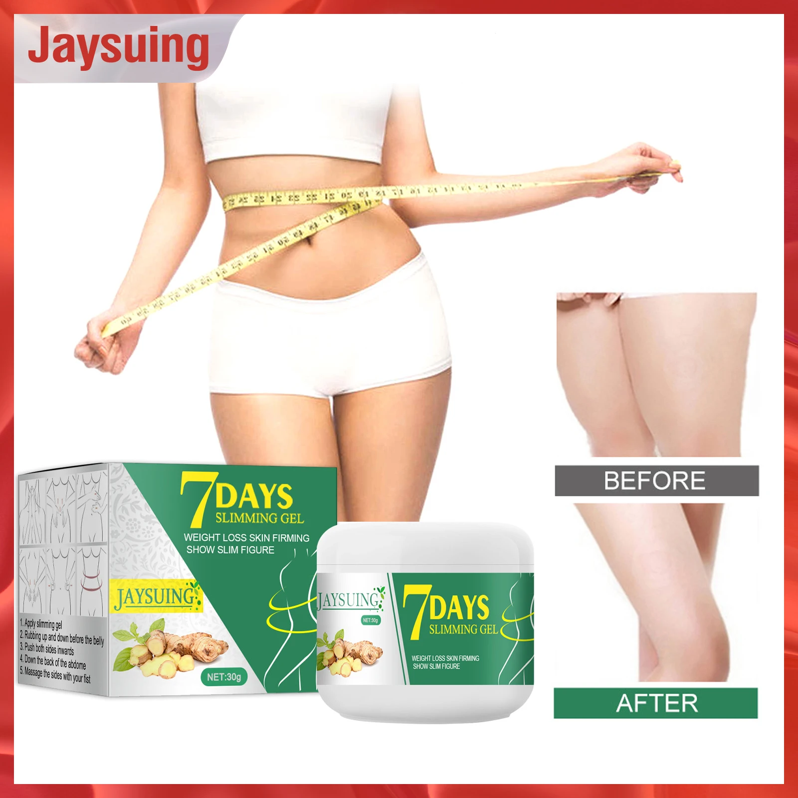 

Jaysuing Slimming Cream Ginger Raw Materials Weight Loss Slimming Cream for Women Fat Burnin Shaping Essential 30g Dropshipping