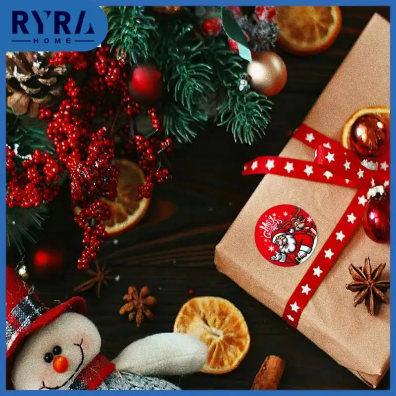 

1inch/1.5inch Gift Box Sealing Paper Sticker Round Diy Xmas Tags Stickers Self-adhesive Envelope Decor Christmas Decoration