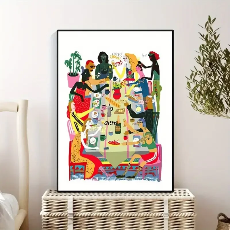 1 Шт. Холст Без Рамы Плакат Счастливая Семейная Фото Абстрактная Настенная