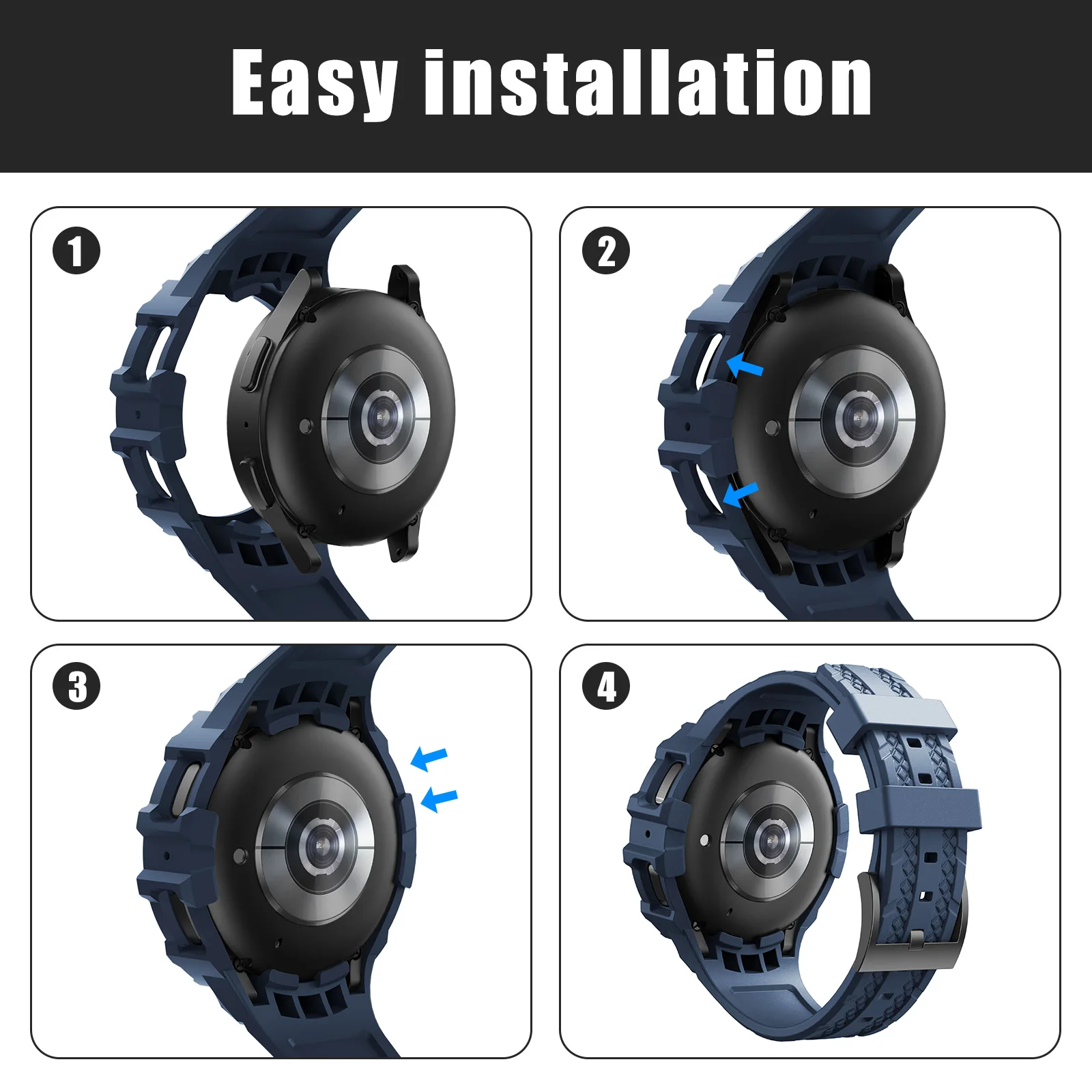 ANBEST 45mm 46mm Conjoined Bands For Samsung Galaxy Watch 5 Pro Watch4 Silicone Sport Correa Bracelet Replacement Wristband