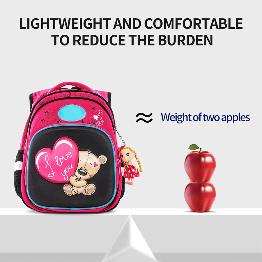 Girls Backpack Cartoon Bear Creative Children School Bags Sweet Kids Lightweight Waterproof Primary BooKbag Orthopedic Rucksack
