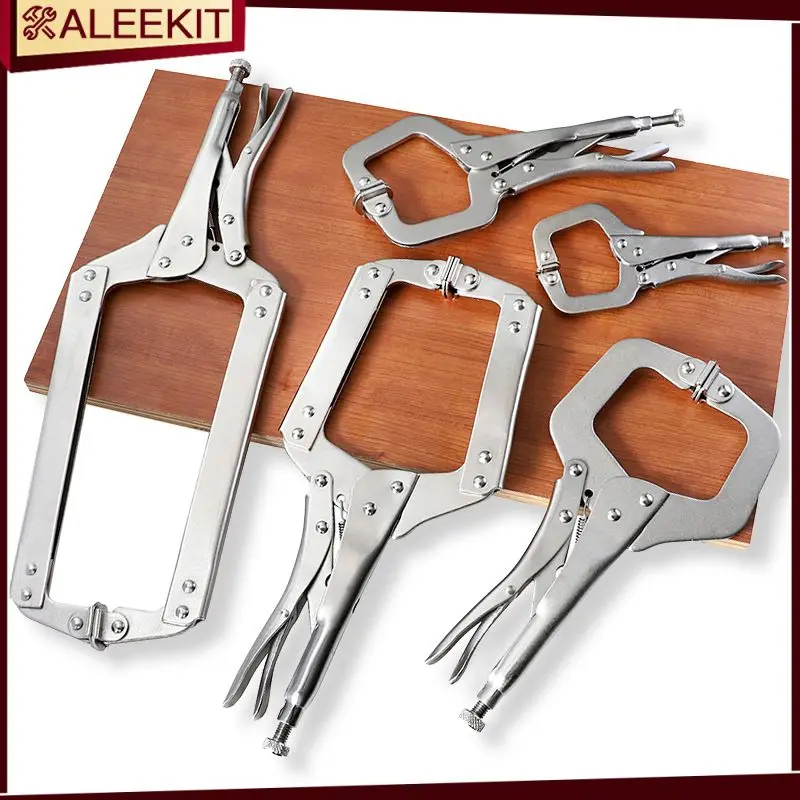 

New 6/9/11/14 inch Multi-function Steel C Clamp Grip Locking Plier Woodworking Tools Clamps Clips Face Clamp with Swivel Pads