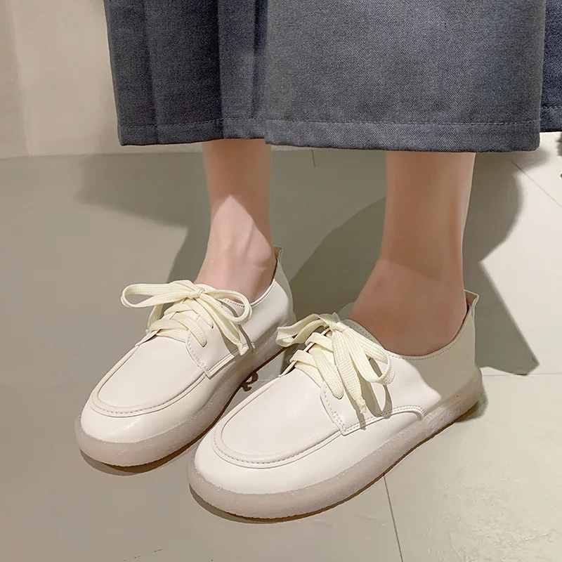 

Soft Leather Solid Color Flat Sole Designer Shoes for Women Fashion Casual Spring Autumn Flats Women Zapatos De Mujer