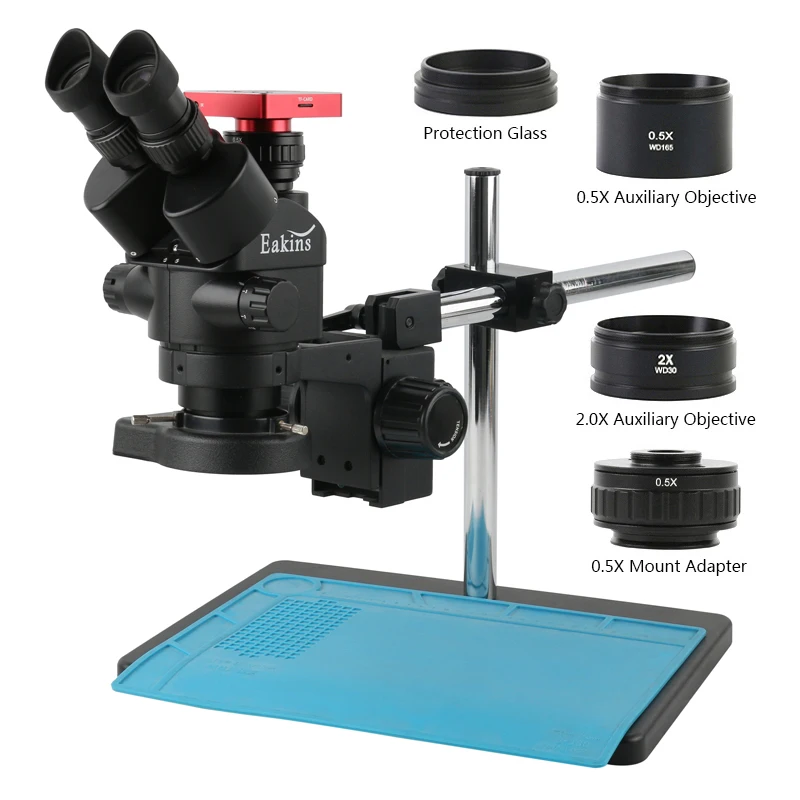 

3.5X-90X Industrial Lab Simul Focal Adjustable Soldering Stereo Trinocular Microscope + 37MP 1080P HDMI USB 8G TF Video Camera