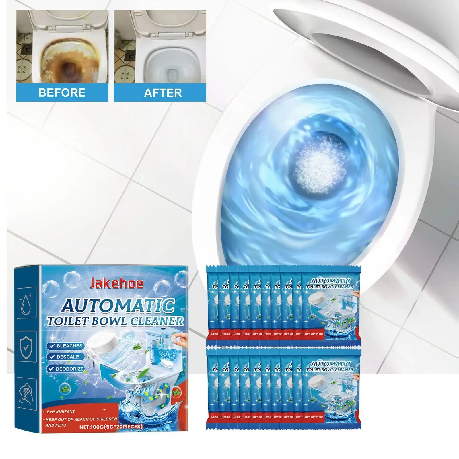 

100 г шипучие таблетки для чистки унитазов — очиститель чаш от пятен и запаха, помогает предотвратить сабо, легко снимается очищающее средство