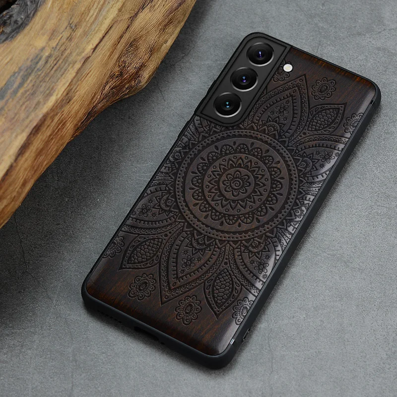 Elewood For Samsung Galaxy S22 Ultra Plus Wood Case Carved Wooden Cover Shell Thin Accessories Original Luxury Cases |