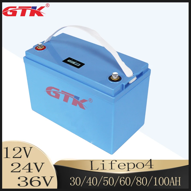 

GTK 12 В, 24 В, 36 В, 30 Ач, 50 Ач, 60 ач, 70 Ач, 80 Ач, 100 Ач lifepo4 аккумулятор с BMS для семейного электрического велосипеда, лодки для рыбалки, солнечная энерг...