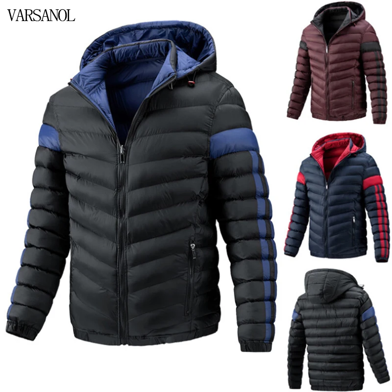 

Varsanol Winter Reversible Men's Jacket Parka Casual Warm Thick Waterproof Jacket Parka Coat Men Outwear Hooded Jacket Man New