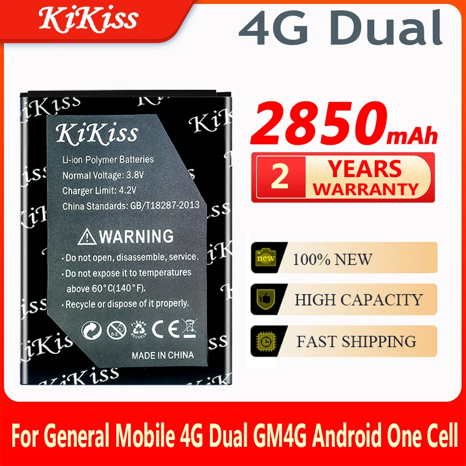 

KiKiss 2850mAh Mobile Phone Battery For General Mobile GM 5 Android One GM5 4G Dual GM4G GM5D 5D Snart Cellphone Batteries AKKU