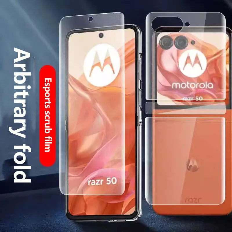 4 в 1 Мягкая матовая Гидрогелевая пленка для Motorola Razr 50 2024 Ultra Plus + полное покрытие