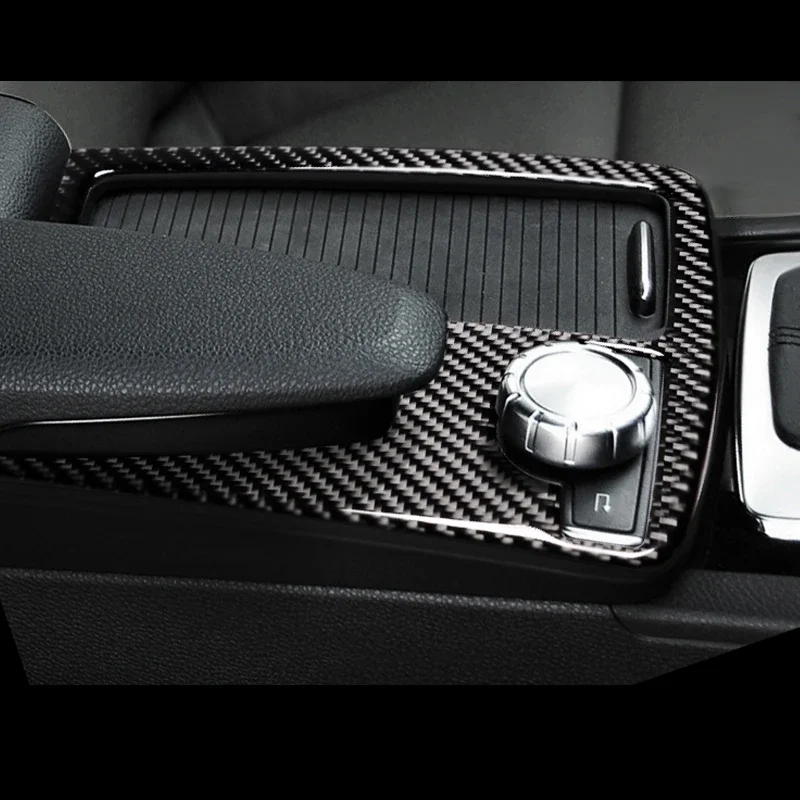 Фото Стайлинг автомобиля из углеродного волокна для Mercedes Benz C E класс W204 W212 Coupe W207 C207 Автомобильный держатель для стакана для воды декоративная панель отделка крышка №2