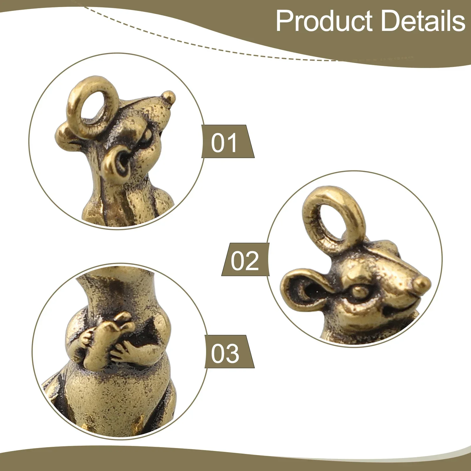 Латунный кулон в виде крысы офисный орнамент статуя 1 шт. 30*15*16 см украшение