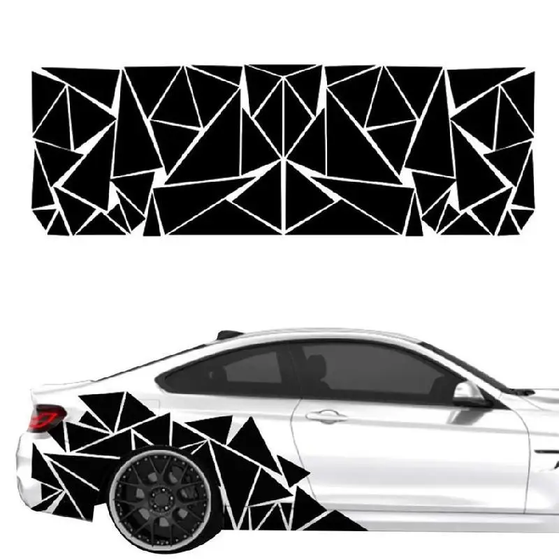 

2pcs Glossy Black Car Truck Stickers Decals Body Decoration Trim Triangles Style