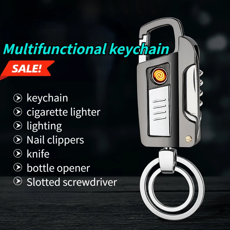 Лидер продаж мужской портативный металлический многофункциональный брелок