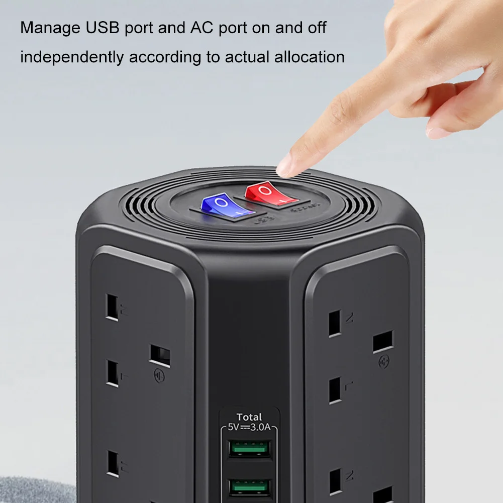 Удлинитель башни 1 8 м в Великобритании с USB-разъемами 13A 3250W PD18W несколькими