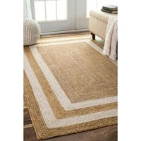 rug jute square shape reversible 100 jute rug braided modern rustic look