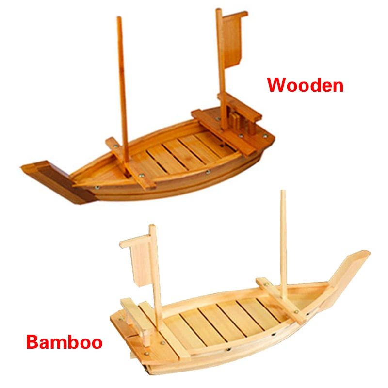 

Wooden Sushi Tray sashimi boat dry ice boat sashimi platter sushi tableware Japanese cuisine wooden sushi boat bamboo sushi tool