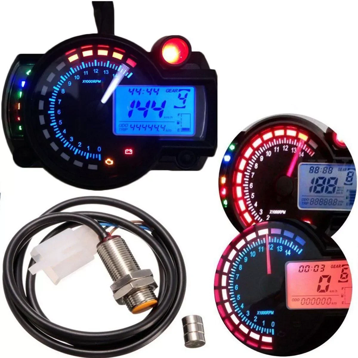 

Motorcycle Speedometer 7 Colors LCD Digital Odometer for KOSO RX2N MAX 299KM/H Moto Dashboard Motorcycle Speedometer Meter