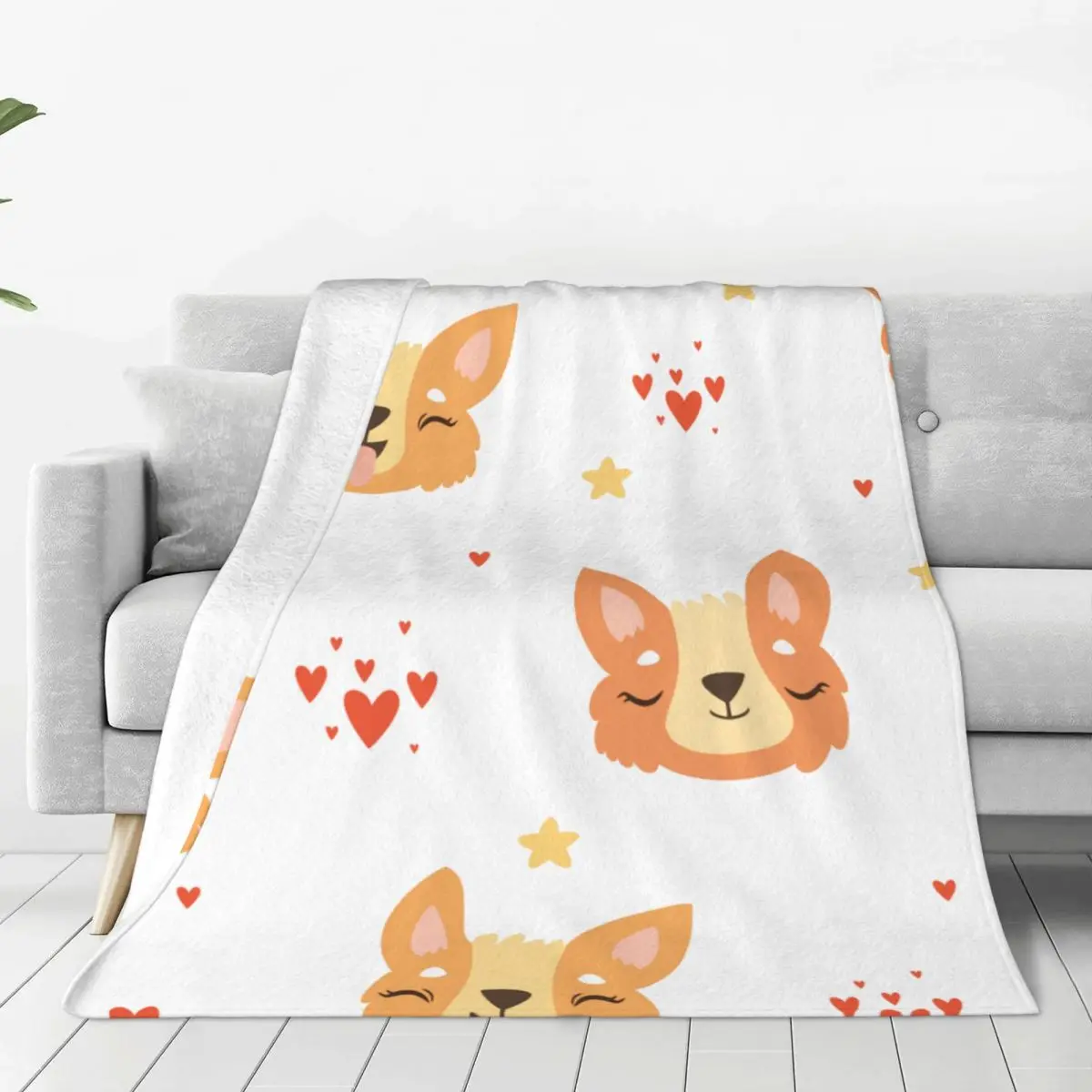 

Corgi Bed Blanket Beach Bedspread Beautiful Throw Blanket the creative Soft cute child animal microfiber minimalist Anti-pilling