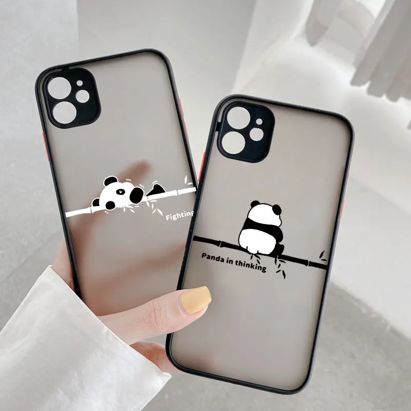 

Cute Panda Climbing Bamboo Appreciate The Scenery Phone Case For iPhone X XR XS 14 13 12 11 Pro Max Mini SE2 8 7 Plus Back Cover