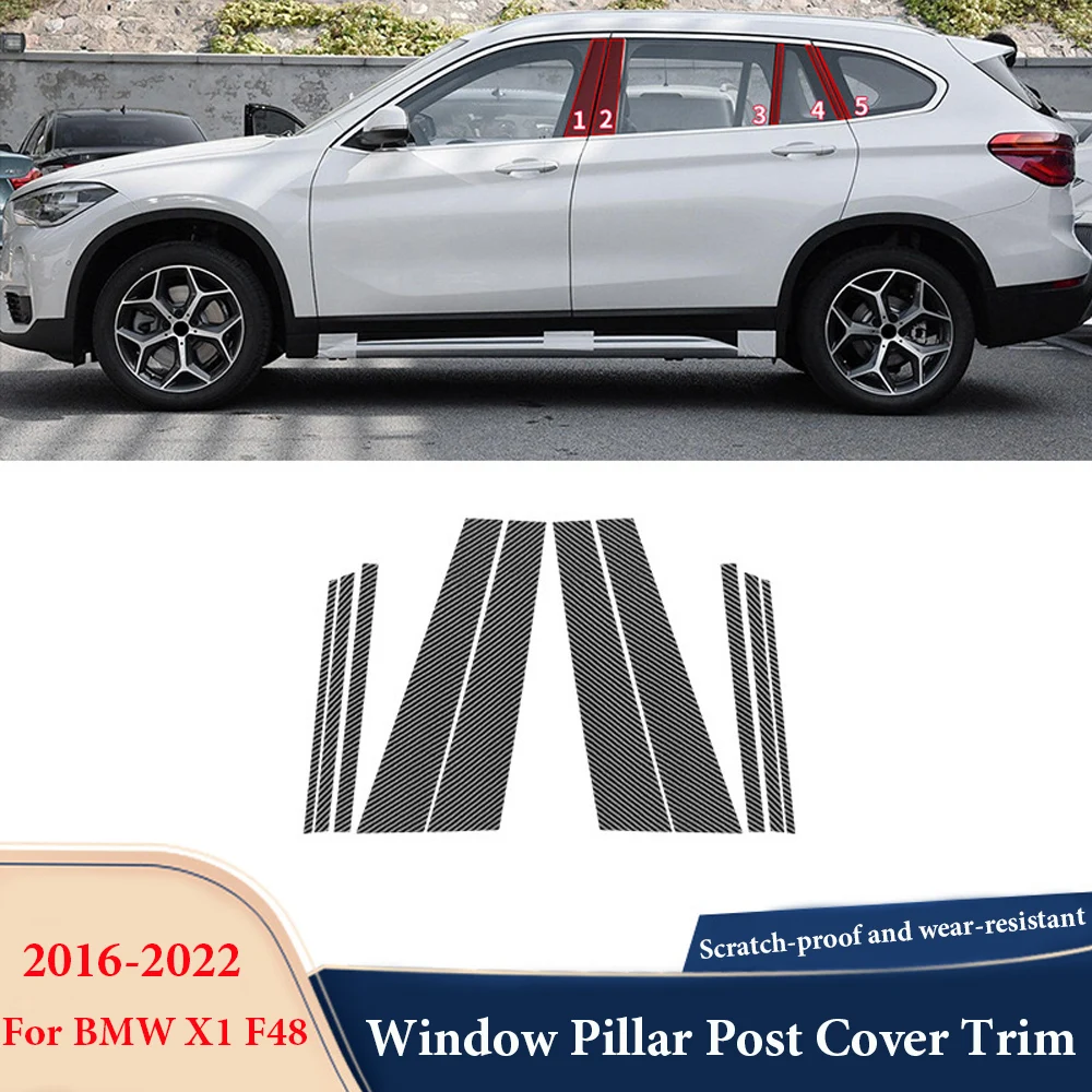 

ABS Carbon fiber Pillar Posts Fit For BMW X1 F48 2016 2017 2018 2019 2020 2021 2022 Window Trim Cover BC Column Sticker