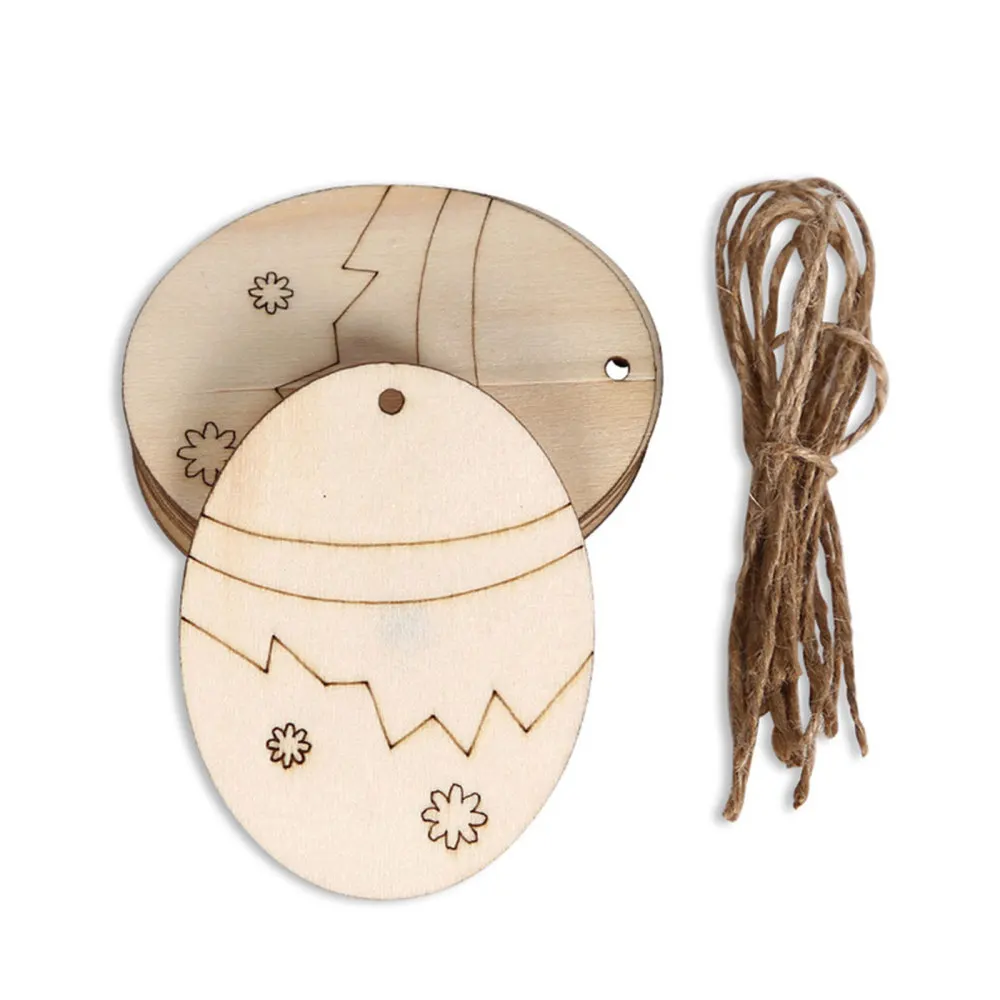 

Wooden Pendant Pendants Ornaments Decorations 10pcs Best Gifts For Kids Or Friends DIY Eggs Hand-painted Easter