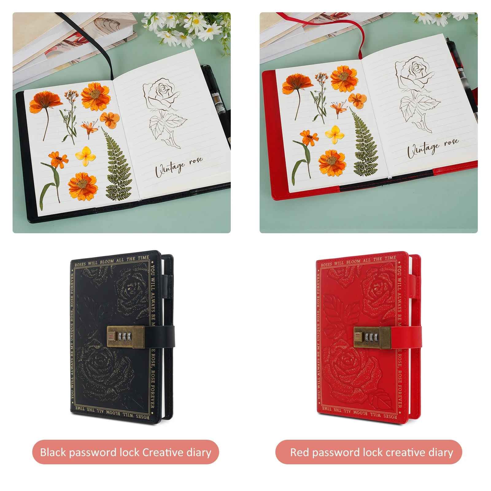 Ретро цифровой блокнот с паролем запираемый журнал чехол из искусственной кожи