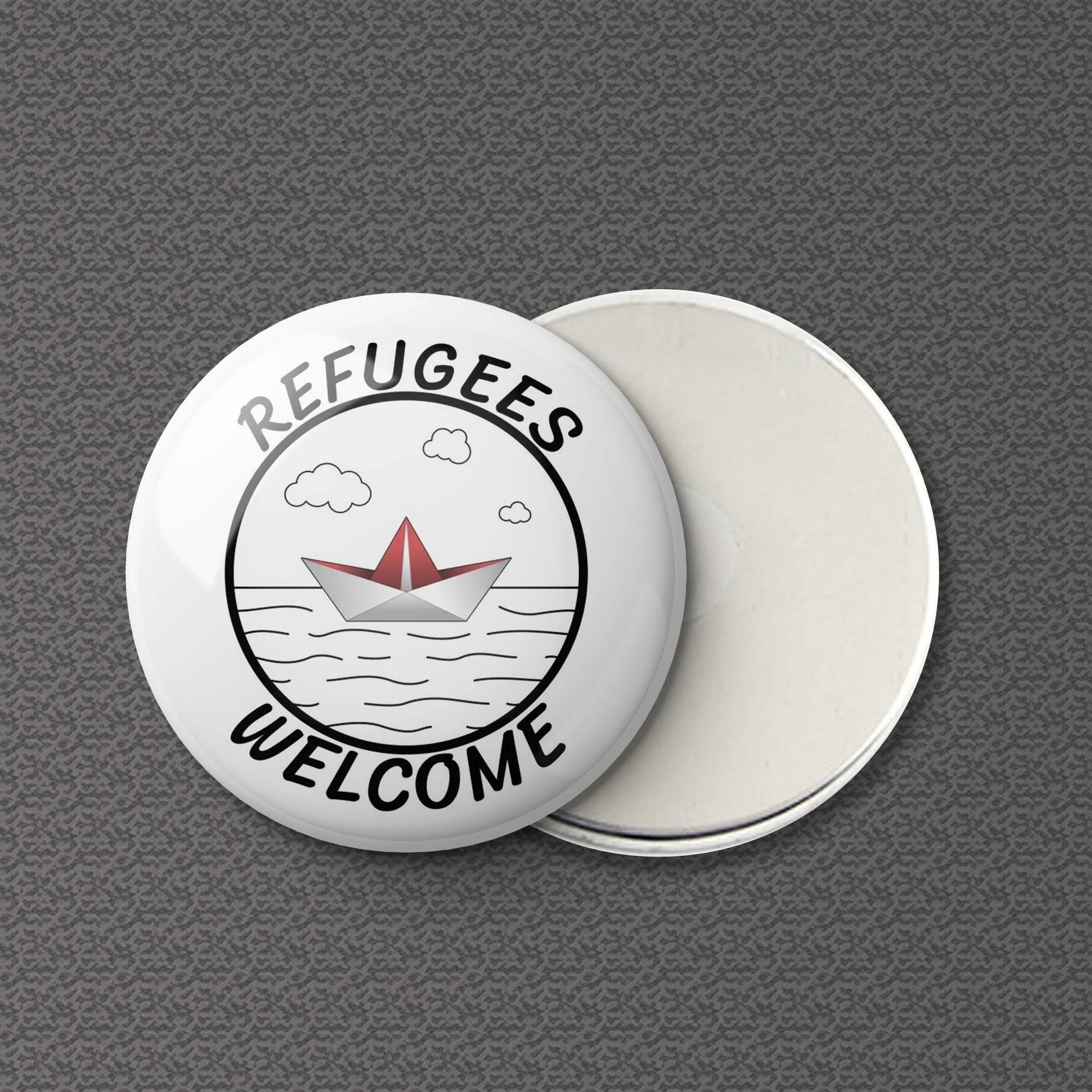 

Подарок на бумажную лодку для беженец, защита от беженец, магнит на холодильник для женщин, мультяшный металлический креативный Магнитный модный Забавный подарок