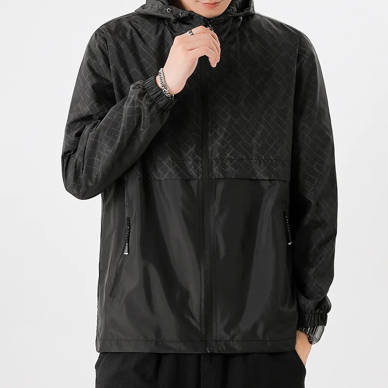 

Men Hooded Thin Jacket Solid Color Sport Coats Windproof Outdoor Hiking Ccycling Windbreaker Hoodie Jacket Brand Male Clothing