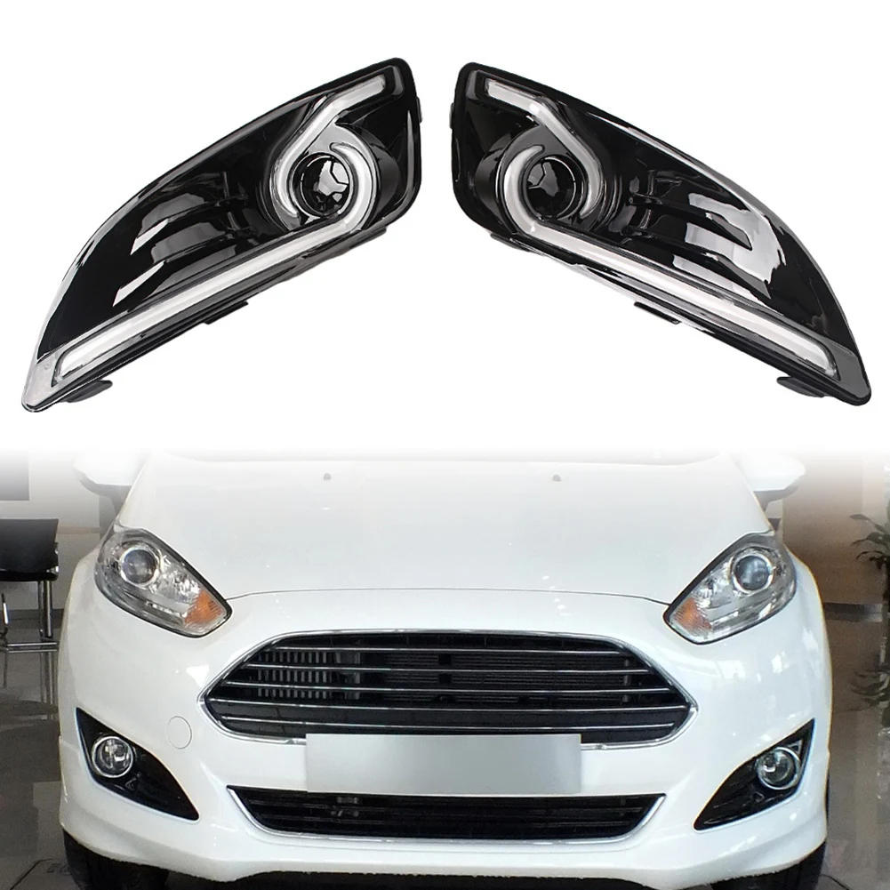 

1Pair Car LED DRL Fog Light Daytime Driving Lamp Turn Signals For Ford Fiesta 2013 2014 2015 2016 High-Brightness Accessories