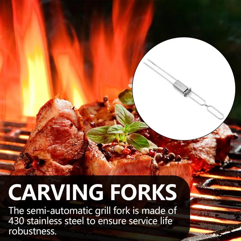 

Stainless Steel Grill Fork Barbecue Forks BBQ Roasting Sticks BBQ Grilling Pin Roasting Meat Skewers Tool For Outdoor Camping