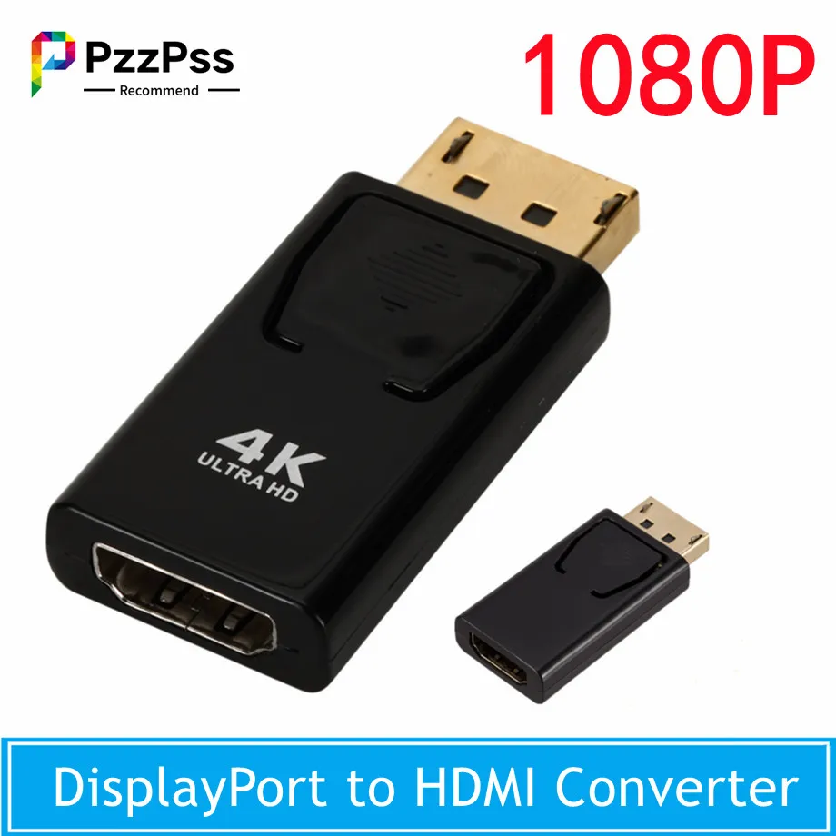 

1080P4K Display Port to HDMI Adapter 4K Male DP to HDMI Female Video Audio Converter for PC Laptop Projector DisplayPort to HDMI