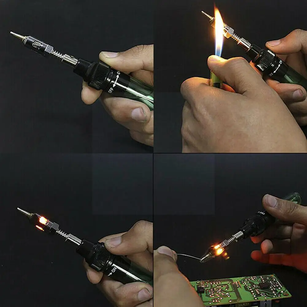 

1300 Celsius Butane 4 In 1 Portable Soldering Iron Pen Iron Torch Butane Cordless Soldering Gas Kit Tool Tip N3j2