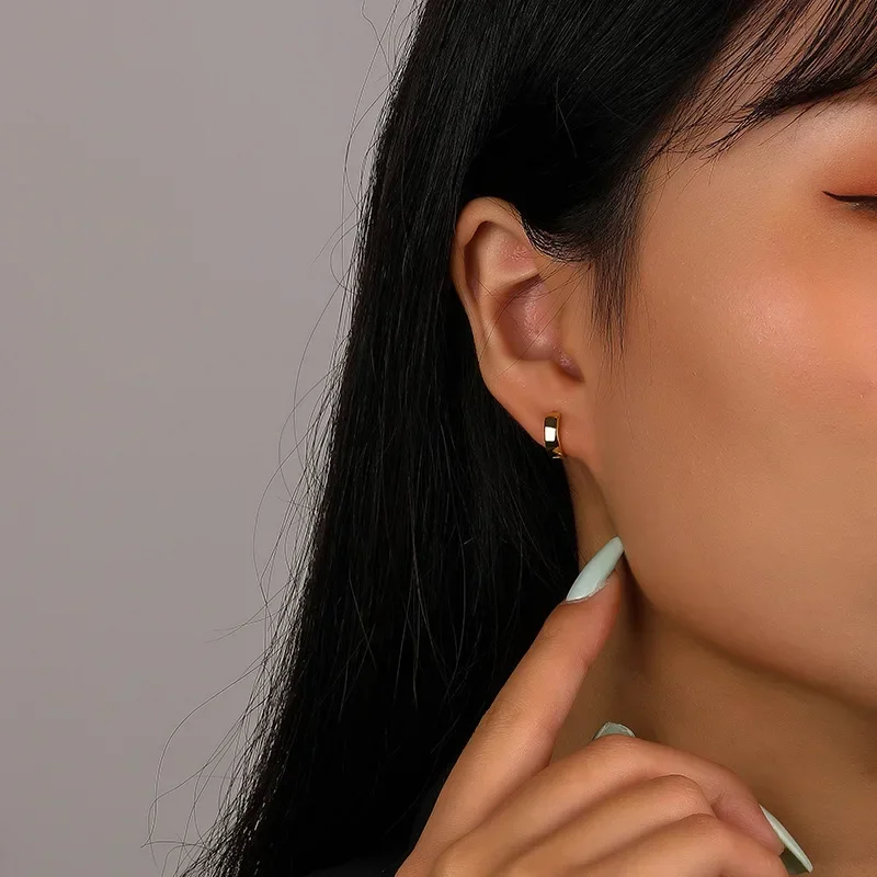 TrustDavis реальные 925 стерлингового серебра детские серьги модные 18K золото мини