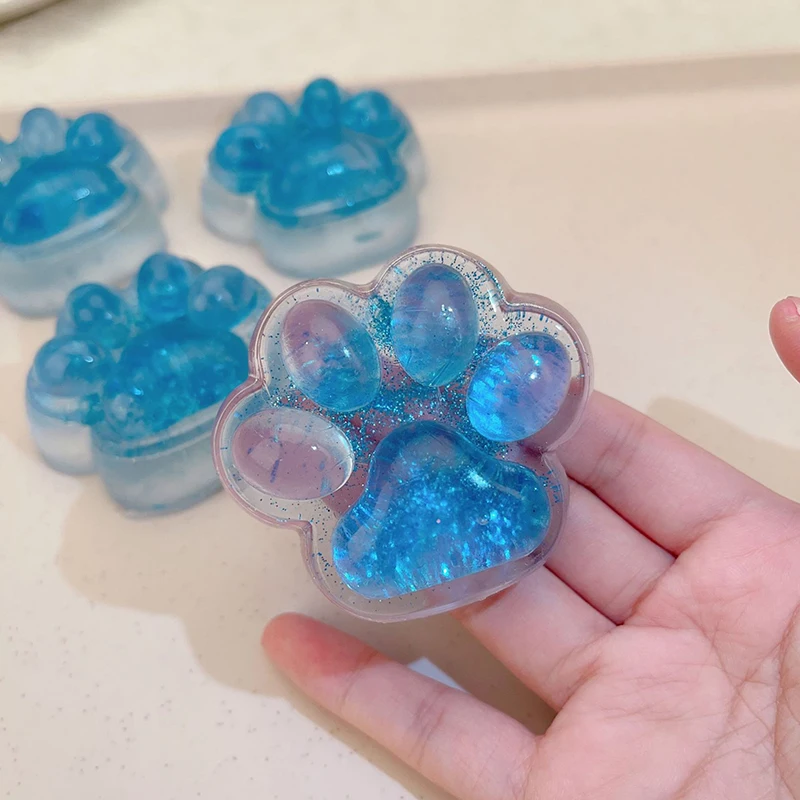 1 шт. мягкая имитация силиконовой льда сквозь морскую синюю кошачья лапа игрушки