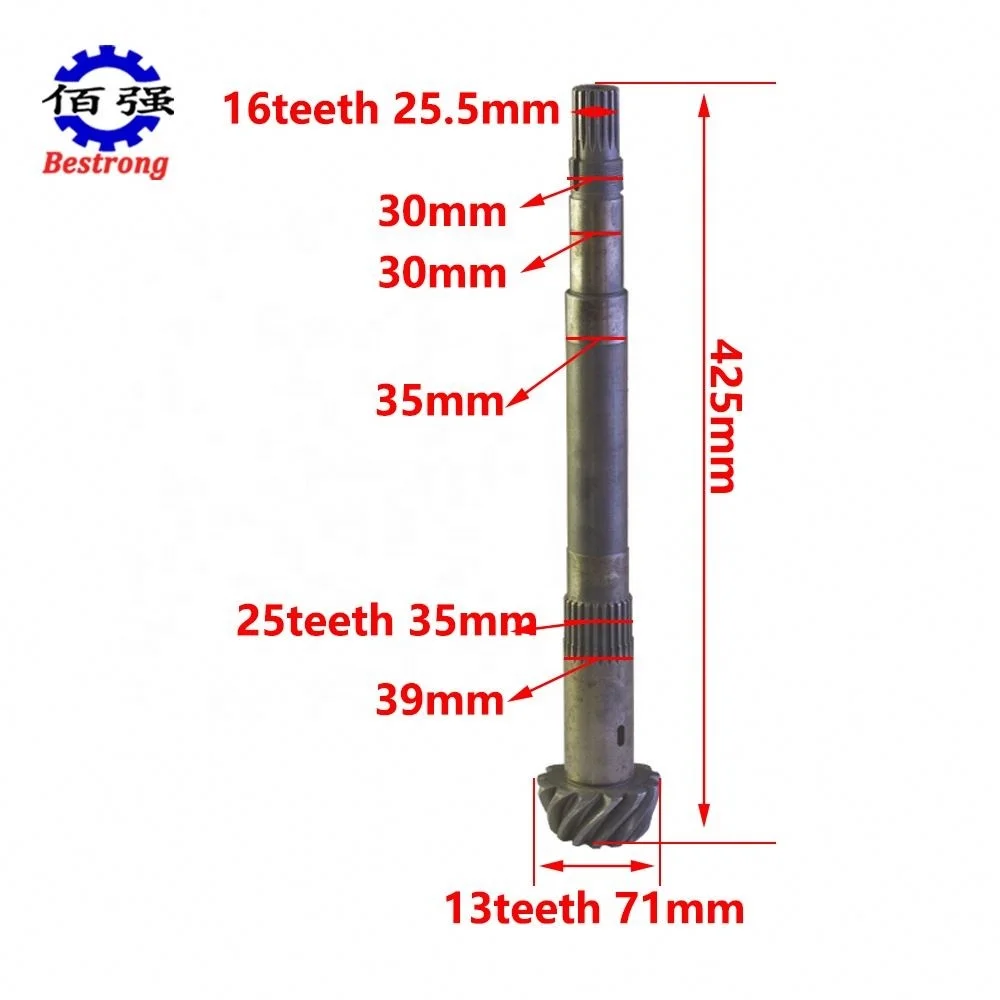 13/49 зубьев спиральная коническая шестерня и 2-й вал для Taishan Shantuo Shandong KM450 KM454 KM550 KM554