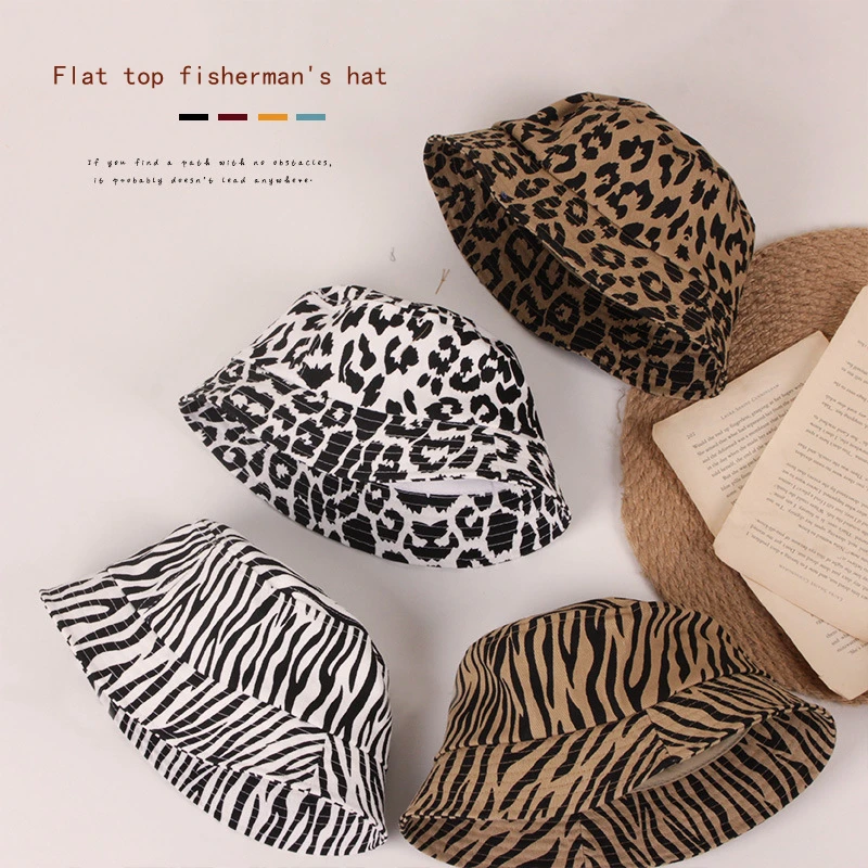 

Baby Leopard Print Caps Toddler Summer Girls Boys Bucket Hat Cute Flat Top Short Brim UV Protection Fisherman Hats 2-6 Years