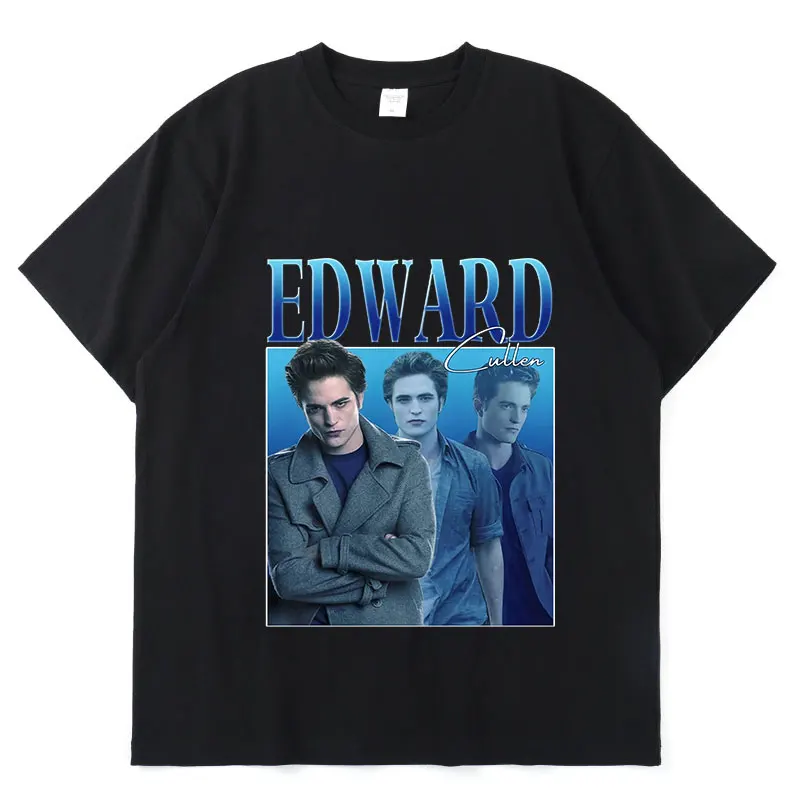 

Edward Cullen Hold on Tight Twilight Saga Robert Pattinson T-shirt Summer Cotton Men Fashion Hip Hop Classic Loose Man T-shirts