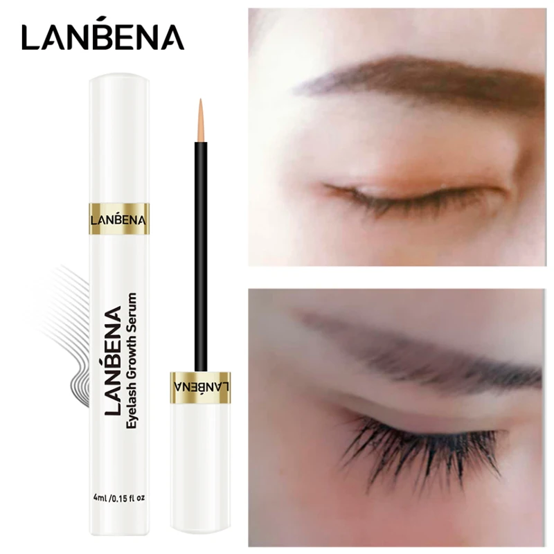 LANBENA Fast Eyelash Growth Serum Longer Fuller Increase Length Thick Dark Lashes Nourish Density Enhancer Eyelash Care Products